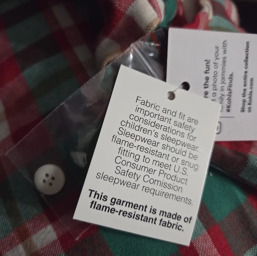 New Girls Plaid Christmas Nightgown With Matching Doll Gown Size 10-12